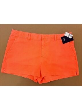 NWT Gap Neon Coral Chino Shorts Women’s Size 16 Cotton Stretch 3” Inseam